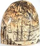 Scrimshaw reminder of the whaler that was captained and crewed by African-Americans