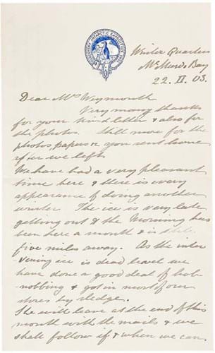 Antarctic expedition letters