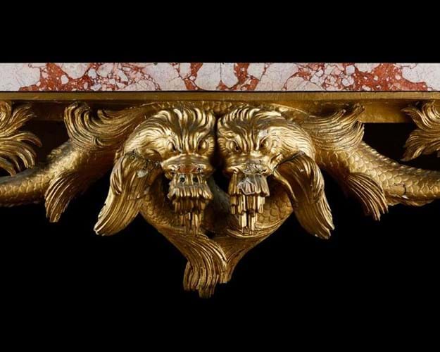Giltwood table detail