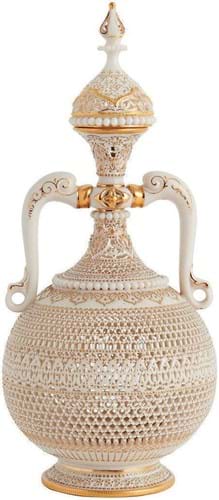 George Owen Royal Worcester finialled covered vase