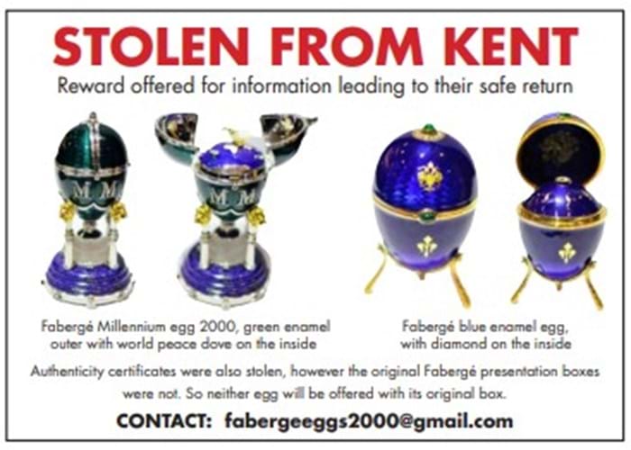 Stolen Fabergé eggs alert