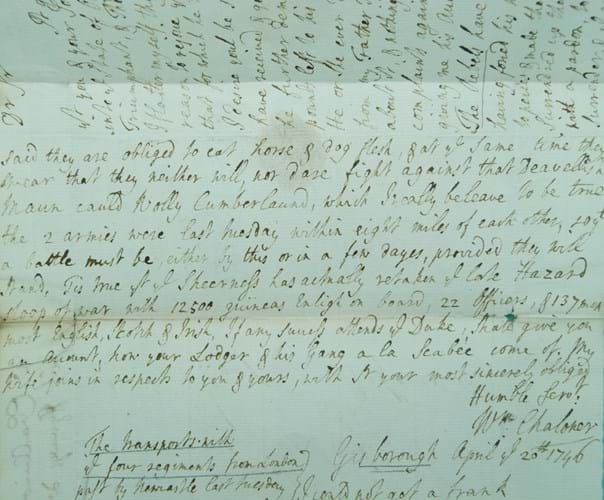 Battle of Culloden letter