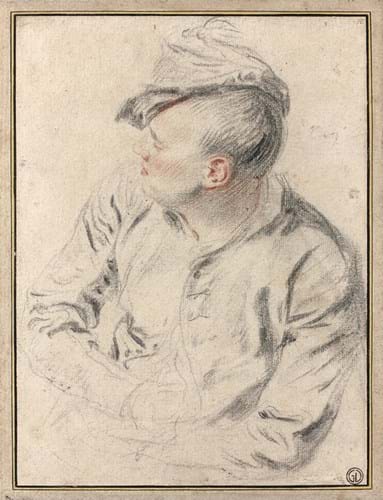 Jean-Antoine Watteau chalk study