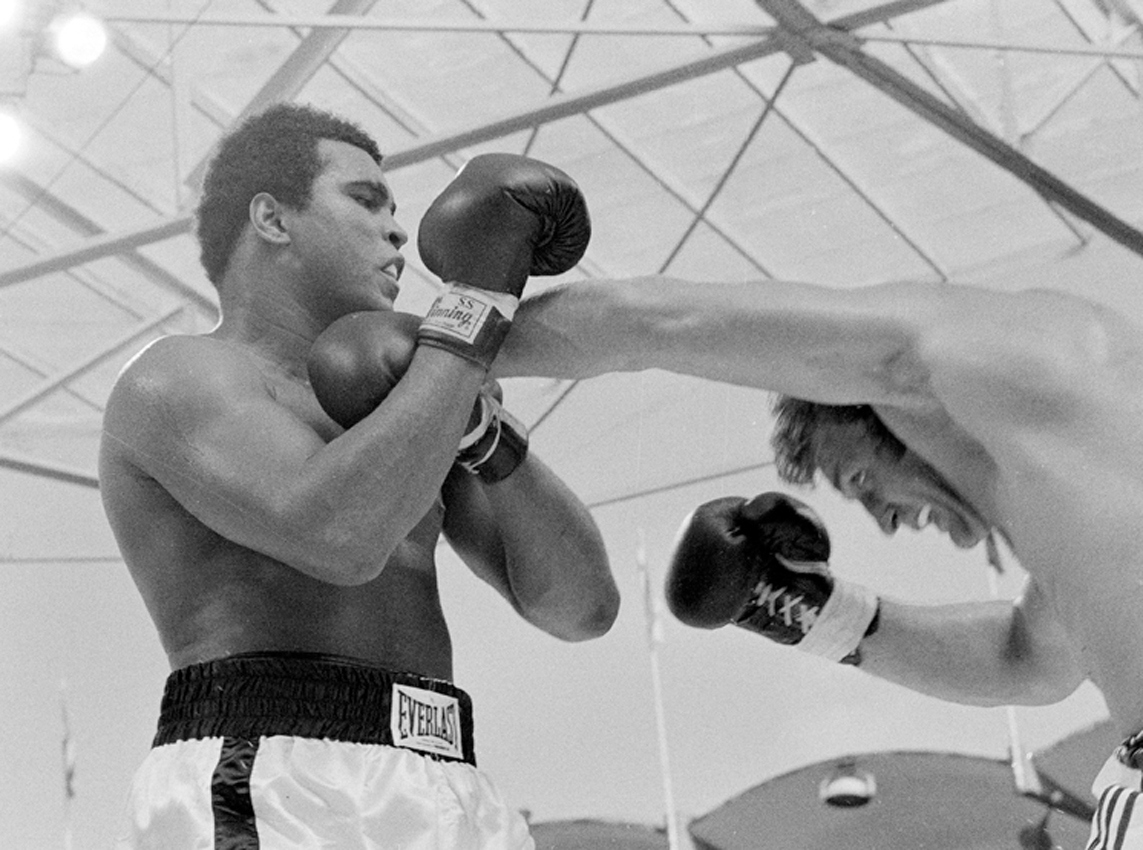 Autographed Mini Boxing Gloves Muhammad Ali v Henry Cooper 