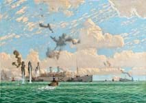 Painting of the doomed ship Lancastria offered by London dealer