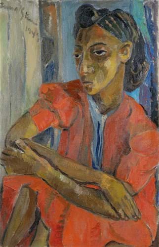 The Red Dress by Irma Stern
