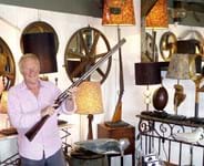Lamps made from 1920s shotguns among upcycled creations of an Essex dealer