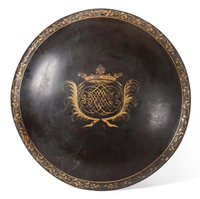 Edo Period black lacquer shield