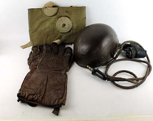 Pilot's helmet and other military items