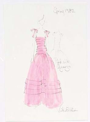 Sketches from Princess Diana's designer