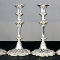 19th century silver candlesticks