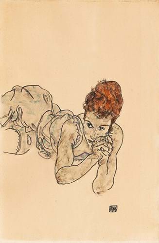 Liegende Frau by Egon Schiele