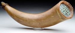 Powder horn from the Battle of Concord 1775 on offer at US dealership