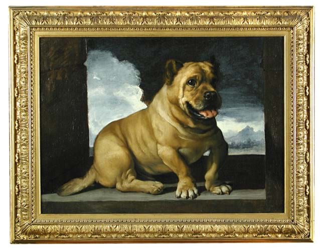 Il Guercino painting of a dog