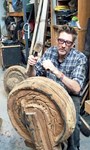Artist admires wonderful wood