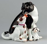 Meissen pug group in paradise