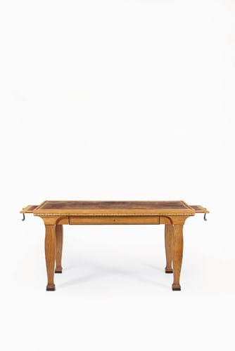 Armand-Albert Rateau - Jeanne Lanvin's personal desk - Carved oak, stained leather, Gabon ebony veneered, patinated bronze, Makassar ebony - circa 1920-1925 - Courtesy of 18 Davies Street Gallery.jpg