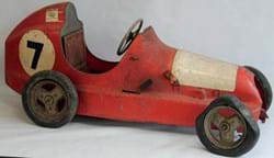 Grand Prix car in garden shed