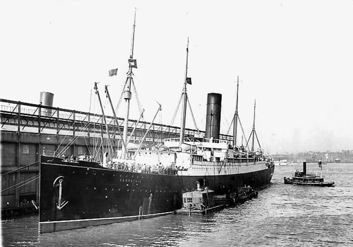 Carpathia docked in New York