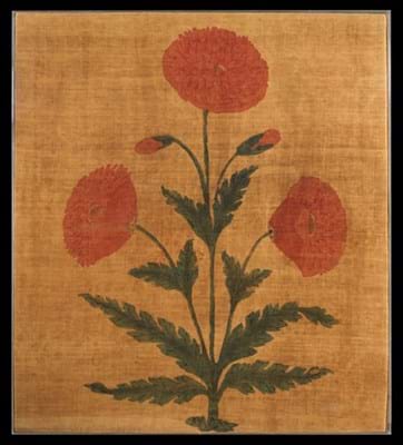 Forge & Lynch, A Mughal cotton tent panel depicting a flowering poppy India late 17th century 70 cm by 70 cm @LAW Winter.jpg