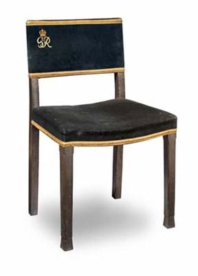 A George VI limed oak coronation chair (.jpg