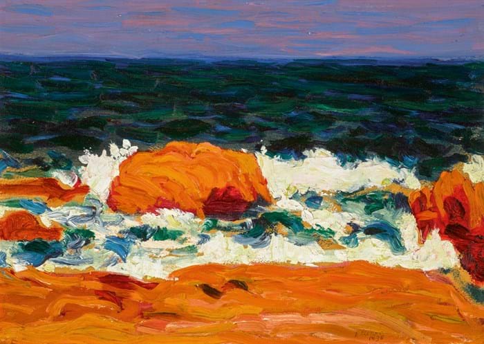 Seascape, Orange and Red Rocks by Roderic O’Conor 