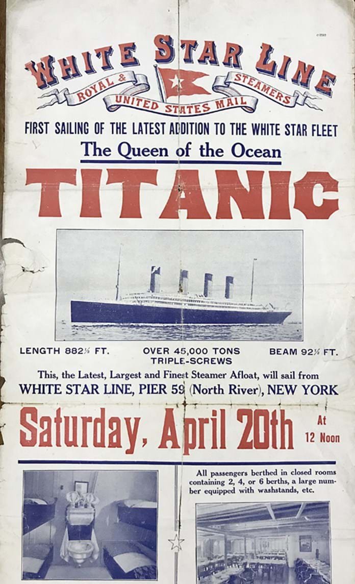 Rare Titanic poster of the return voyage happened comes to