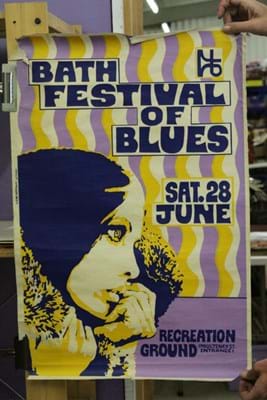 A poster for the Bath Festival of Blues