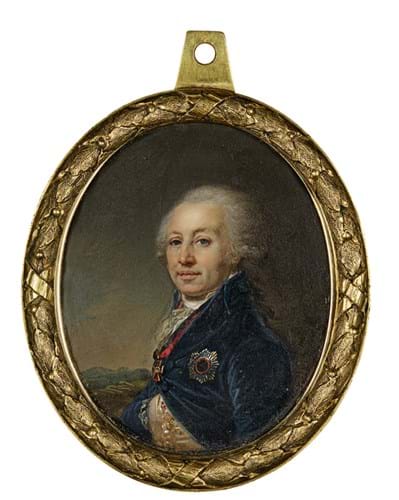 A portrait miniature of Count Alexei Ivanovich
