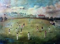 Cricket painting shows some of the very earliest days at the crease