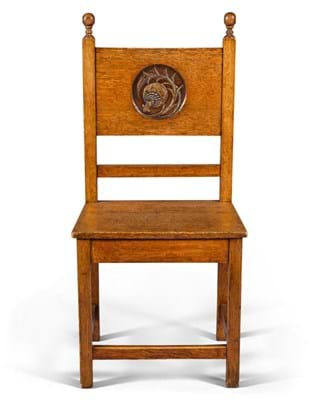 Oak chair designed c.1895 by Charles Robert Ashbee 