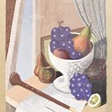 Gino Severini, Bodegón con bowl de fruta e instrumento de viento_Galería Cisne.jpg