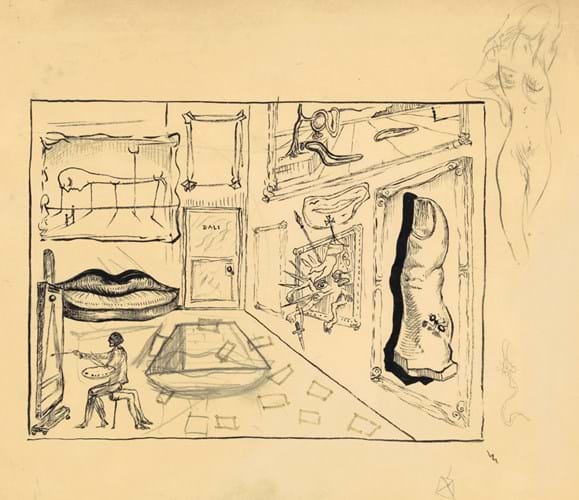 Salvador Dali, Atelier de l'artiste (étude pour Destino de Walt Disney), 1947__Alcolea Nonell.jpg
