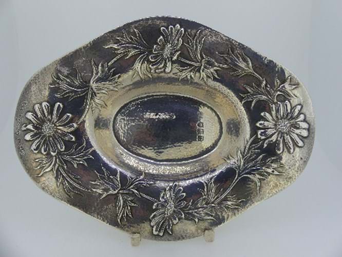 silver dish marked for Gilbert Leigh Marks