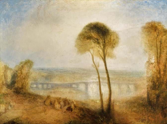 ‘Landscape with Walton Bridges’ by JMW Turner