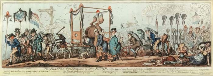 George Cruikshank engraving ‘The Funeral Procession of the Rump’ 