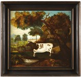 Painting of a cow at Robert Young's annual exhibition shows rare example of restoration 