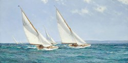 Montague Dawson depicts a mystery race