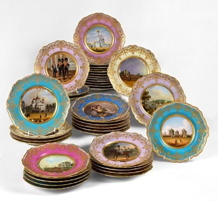 Plates from the dowry service of Grand Duchess Alexandra Nikolaevna 