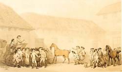 Rowlandson's racehorse auction scene sells bid to £22,000 in Gloucestershire