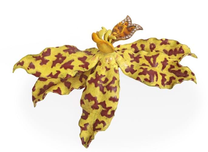 Tiger orchid brooch made by Tiffany
