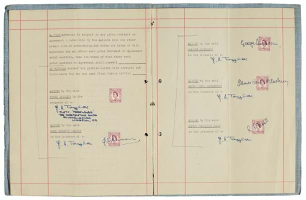 Lot 168, The Beatles, signed management contract with Brian Epstein, 24 January 1962, est. £200,000-300,000.jpg