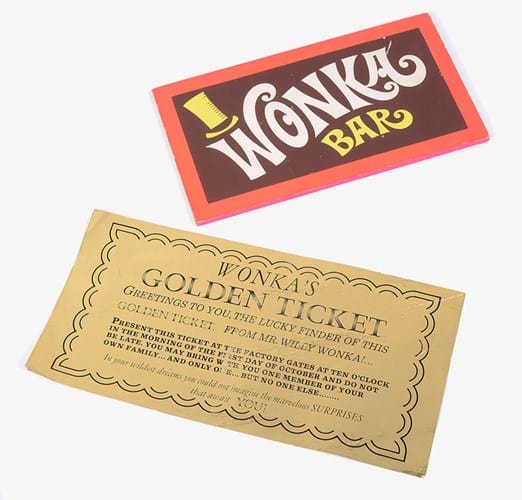 Willy Wonka golden ticket