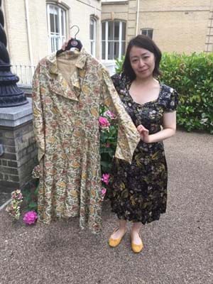Hansons London manager Atsuko Dudley with Prince Albert's dressing robe - credit Hansons.jpg
