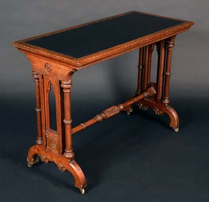 Gothic oak writing table