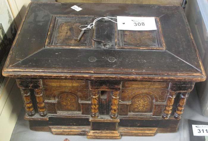 Wood and alabaster table casket