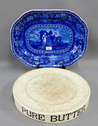 Historical Staffordshire transfer printed meat dish
