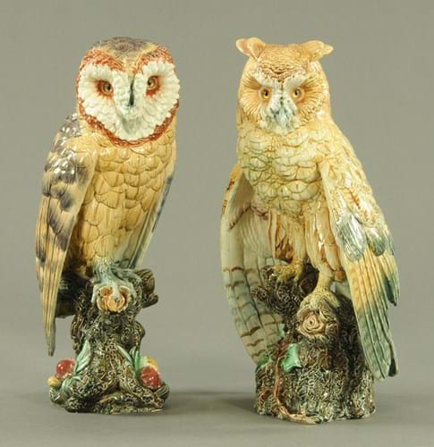 Lonitz majolica owls