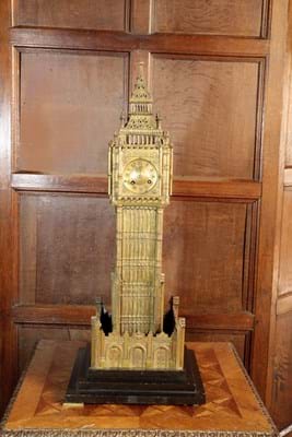 Victorian brass table clock