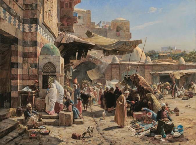 ‘Market in Jaffa’ by Gustav Bauernfeind